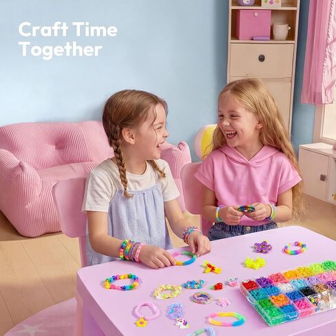 JOVA Klever Kits Rubber Band Bracelet Kit, Glow in The Dark Loom Bracelet Making Kit, 6000+ PCS DIY Set, Crafts for Girls Age 7+ in Kuwait