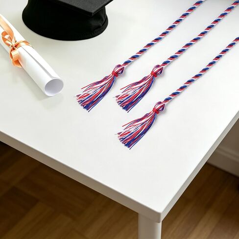 67 Inch Graduation Honor Cord, Red Blue White 2026 Graduation Honor Cord with Tassel Grad Honor Rope for Class of 2026 Graduation Ceremony Decorations Party Supply in Kuwait