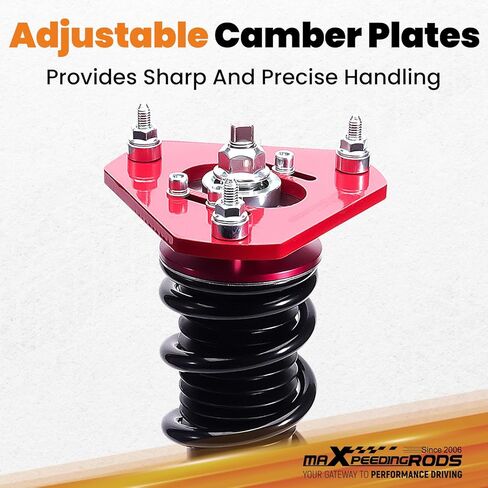maxpeedingrods Coilovers for VW Jetta MK5/A5 2005-2011، for VW Jetta MK6/A6 2011-2019، for Golf MK5 MK6 2003-2012، طقم تعليق Coilovers قابل للتعديل، طقم خفض التخميد مسبقًا أحمر in Kuwait