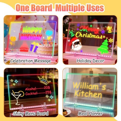 LED Drawing Board for Kids, Large Light Up Writing Tablet, 7 Color Glow Doodle Board with Paint Stencils and Tracking Paper, Birthday Holiday Toy Gift for Boys Girls Age 3+ in Kuwait