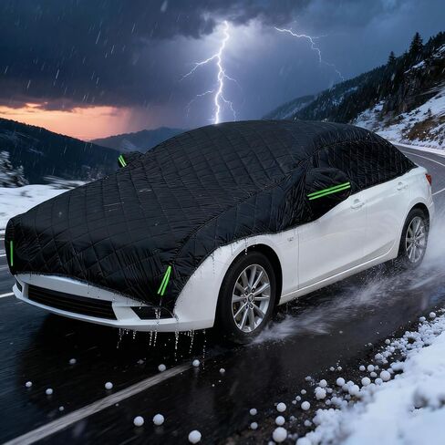 Hail Protector Car Cover Custom Fit for SUV Jeep-Length (181 to 205In),5-Layer Anti-Hail Thickened Car Covers Waterproof All-Weather UV/Wind/Snow Outdoor Protection with Reflective Strip,Black in Kuwait