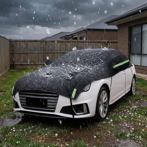 Hail Protector Car Cover Custom Fit for SUV Jeep-Length (181 to 205In),5-Layer Anti-Hail Thickened Car Covers Waterproof All-Weather UV/Wind/Snow Outdoor Protection with Reflective Strip,Black in Kuwait
