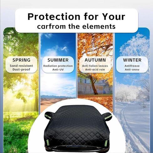 Hail Protector Car Cover Custom Fit for SUV Jeep-Length (181 to 205In),5-Layer Anti-Hail Thickened Car Covers Waterproof All-Weather UV/Wind/Snow Outdoor Protection with Reflective Strip,Black in Kuwait