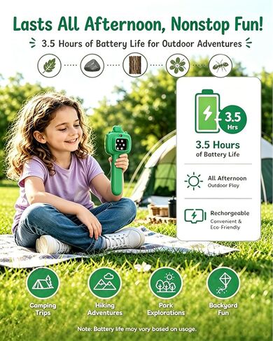 Outdoor Portable Kids Microscope: 100g Lightweight Pocket Design Magnifying Camera for Travel – 3.5H Rechargeable Battery & 6 LEDs for Anytime Exploration – 1s Quick Auto Focus in Kuwait