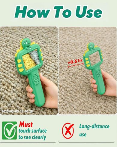 Outdoor Portable Kids Microscope: 100g Lightweight Pocket Design Magnifying Camera for Travel – 3.5H Rechargeable Battery & 6 LEDs for Anytime Exploration – 1s Quick Auto Focus in Kuwait