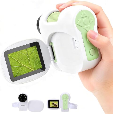 1600x Handheld Microscope for Kids,Digital Microscope with 2Inch IPS Screen, Portable Kids Microscope for Outdoor STEM Science Experiments, for Girls Boys Child in Kuwait