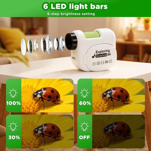 1600x Handheld Microscope for Kids,Digital Microscope with 2Inch IPS Screen, Portable Kids Microscope for Outdoor STEM Science Experiments, for Girls Boys Child in Kuwait