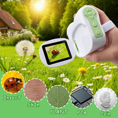 1600x Handheld Microscope for Kids,Digital Microscope with 2Inch IPS Screen, Portable Kids Microscope for Outdoor STEM Science Experiments, for Girls Boys Child in Kuwait