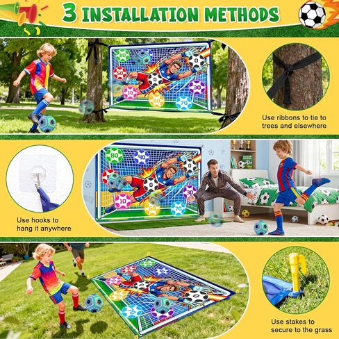 Soccer Ball Game Set for Kids Sticky Flannel Target with 2 Balls, Indoor Outdoor Backyard Shooting Toss Game, Sticky Soccer Ball Game Sports Toys Gift for Boys Girls 3-5 6-8 8-12 Year Old in Kuwait
