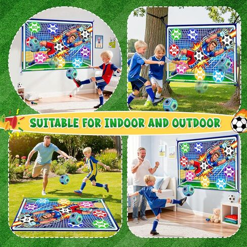 Soccer Ball Game Set for Kids Sticky Flannel Target with 2 Balls, Indoor Outdoor Backyard Shooting Toss Game, Sticky Soccer Ball Game Sports Toys Gift for Boys Girls 3-5 6-8 8-12 Year Old in Kuwait