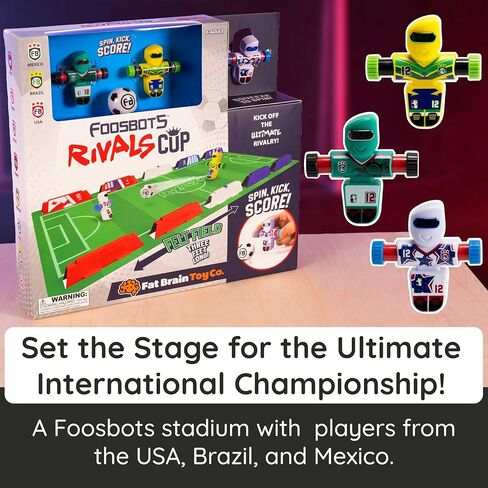 Fat Brain Toys Foosbots Rivals Cup, International-Themed Foosbots Soccer Game with Stadium, Active Skill Game for Kids, Tweens, Teens Ages 6+ in Kuwait