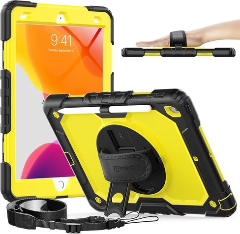 حافظة تايم سيتي لجهاز iPad الجيل العاشر، حافظة iPad 10.9 2022-2023: مع حماية قوية، واقي شاشة، حامل دوار 360 درجة، حزام يد، حزام كتف، حامل أقلام - أسود in Saudi Arabia