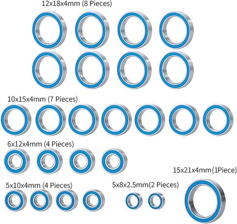 RC Cars Models Compatible with Granite for Senton for Typhon 3s for BLX 1/10 RC Car Replacement Parts 26Pcs Rubber Sealed Ball Bearing Kit in Kuwait
