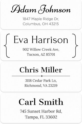 Personalized Return Address Labels, Custom Address and Name Mailing Labels for Envelopes & Branding- Ornate 1x2.6 Inches Flat Sheet of 60-1200 Made in USA by My Sign Center in Kuwait