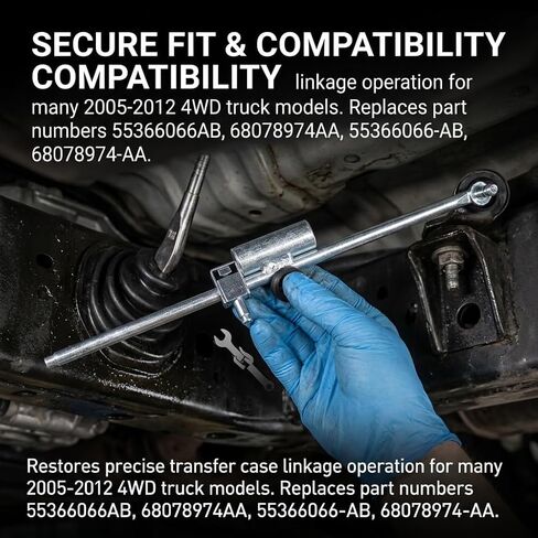 Transfer Case Shifter Linkage Rod and Bushings Kit Compatible with 2005-2012 Dodge Ram 1500 2500 3500 with Diesel Engines 4X4 Models, Direct Replacement Shift Linkage Assembly in Kuwait