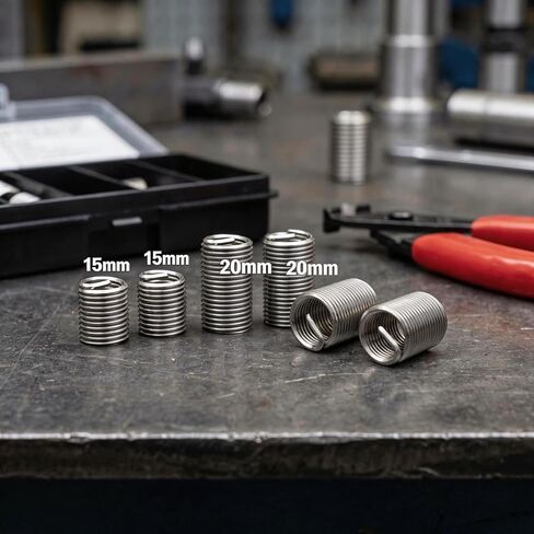 طقم إصلاح الخيوط M14 x 2، أدوات 5 قطع مع 5 قطع 1.5D و5 قطع 2.5D أسلاك من الفولاذ المقاوم للصدأ، مجموعة Helicoil، مجموعة مطارد الخيط لإصلاح الخيوط الميكانيكية والسيارات in Kuwait