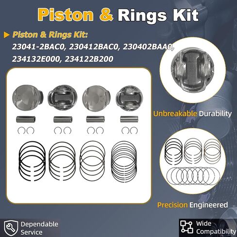 G4FJ 1.6 Engine Crankshaft w/Connecting Rod & Piston Bearing Kit Fit for Hyundai Elantra Tucson Sonata Kona Veloster Kia Forte5 Soul 1.6L L4 Turbo 2013-2022 Replace# 23110-2B710 23510-2B700 in Kuwait