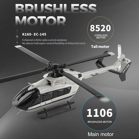 WLtoys K160 4CH RC Helicopter, 6-Axis Gyro Aileronless Helicopter with Altitude Hold, One Key Take Off and Landing, 2.4GHz Remote Control Aircraft for Adults Beginners in Kuwait