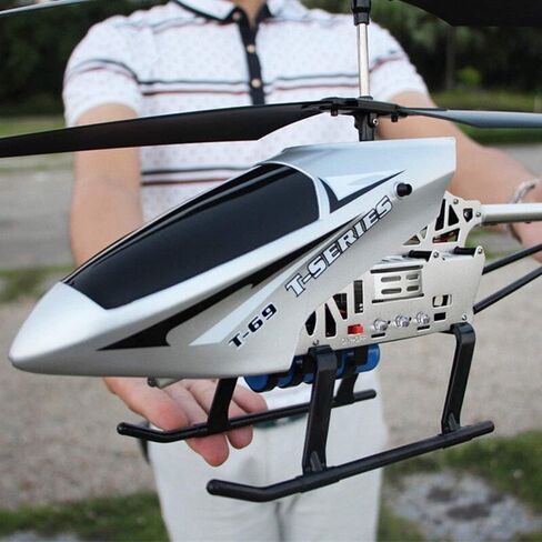 75cm Large 2.4G Remote Control Aircraft Anti-Fall Rc Helicopter Drone Model Outdoor Alloy RC Aircraft Easy to Learn Good Operation for Adult Kids Toy Xmas Gift(2 Batteries) in Kuwait