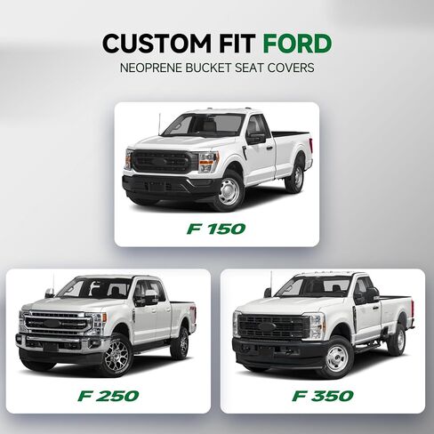 الباندا العملاقة للماء النيوبرين 2 حزمة مقعد السيارة الأمامية يغطي مخصص صالح 2009-2026 فورد F150، 2017-2026 F250 F350 سوبر واجب طاقم الكابينة SuperCrew SuperCab بيك اب الشاحنات، بدلة رطبة مانعة للتسرب (أسود) in Kuwait