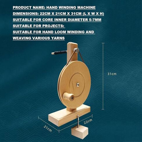 Desktop Yarn Spinner,Wooden Hand Winding Machine,Yarn Spinning Wheel Smooth Rotation, for Spinning Wool, Cotton, and Silk,for Smooth Rotation and Weaving Various Yarns in Kuwait