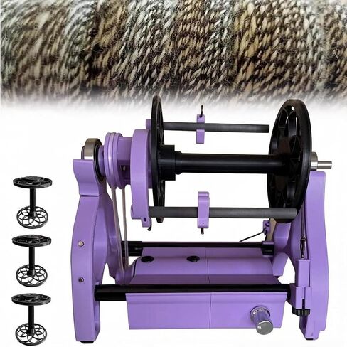 Household Electric Spinning Wheel, 8oz Capacity Electric Yarn Spinning Wheel with 3 Spools, High Torque 800RPM, 12mm Aperture, Adjustable Speed, for Wool Weaving, Blending in Kuwait