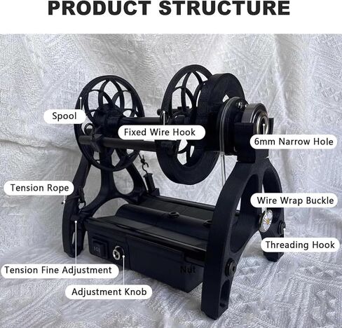 Household Electric Spinning Wheel, 8oz Capacity Electric Yarn Spinning Wheel with 3 Spools, High Torque 800RPM, 12mm Aperture, Adjustable Speed, for Wool Weaving, Blending in Kuwait