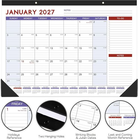 تقويم المكتب 2026-2027 - يوليو 2026 - ديسمبر 2027، 17 بوصة × 12 بوصة 2026-2027 تقويم، تقويم مكتب 18 شهرًا، وسادة مكتب، تصميم أنيق in Kuwait