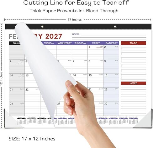 تقويم المكتب 2026-2027 - يوليو 2026 - ديسمبر 2027، 17 بوصة × 12 بوصة 2026-2027 تقويم، تقويم مكتب 18 شهرًا، وسادة مكتب، تصميم أنيق in Kuwait