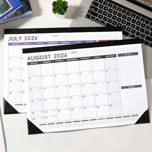 تقويم المكتب 2026-2027 - يوليو 2026 - ديسمبر 2027، 17 بوصة × 12 بوصة 2026-2027 تقويم، تقويم مكتب 18 شهرًا، وسادة مكتب، تصميم أنيق in Kuwait