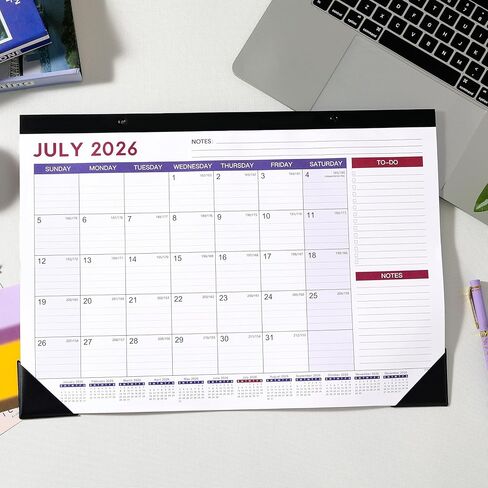 تقويم المكتب 2026-2027 - يوليو 2026 - ديسمبر 2027، 17 بوصة × 12 بوصة 2026-2027 تقويم، تقويم مكتب 18 شهرًا، وسادة مكتب، تصميم أنيق in Kuwait