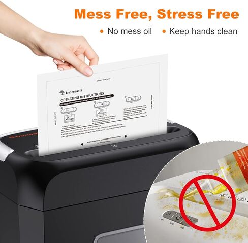 Bonsaii 6 Sheet High Security Micro Cut Paper Shredder & 24 Pack Lubricant Sheets in Kuwait