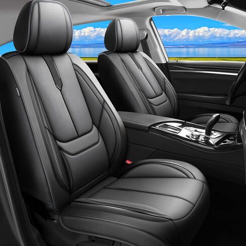 Fit Colorado Car Seat Covers for Chevy/Chevrolet Colorado 2015-2026 -Upgraded Premium Waterproof & Breathable Leather,Airbag Compatible,All-Weather Seat Cushion Protector,Full Set,Black in Kuwait
