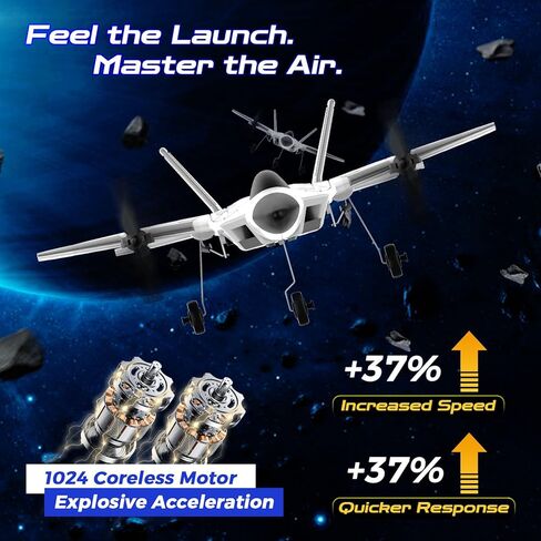 CKYSCHN F22 Raptor RC Plane 4 Channel New Version, Vertical Takeoff Remote Control Airplane with 6-axis Gyro & Lights, 3D Aerobatic RC Aircraft for Adults | 3 Batteries in Kuwait