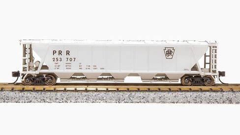 Broadway Limited 7254 H32 Covered Hopper, PRR, Gray with PRR and Black Keystone, 2-Pack, N Scale in Kuwait