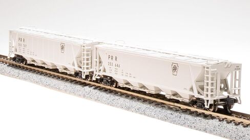 Broadway Limited 7254 H32 Covered Hopper, PRR, Gray with PRR and Black Keystone, 2-Pack, N Scale in Kuwait