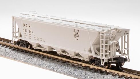 Broadway Limited 7254 H32 Covered Hopper, PRR, Gray with PRR and Black Keystone, 2-Pack, N Scale in Kuwait