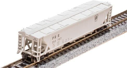 Broadway Limited 7254 H32 Covered Hopper, PRR, Gray with PRR and Black Keystone, 2-Pack, N Scale in Kuwait