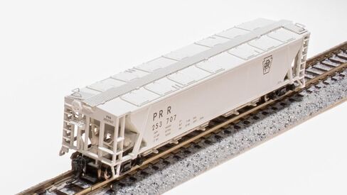 Broadway Limited 7254 H32 Covered Hopper, PRR, Gray with PRR and Black Keystone, 2-Pack, N Scale in Kuwait