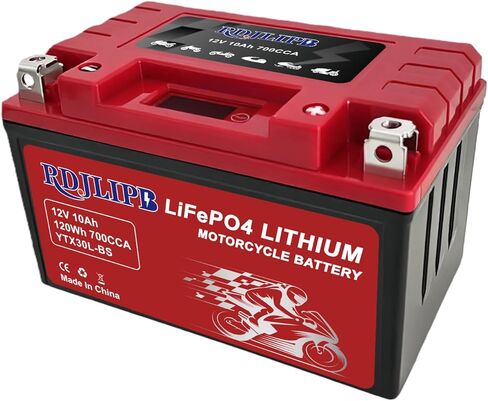 بطارية ليثيوم YTX30L-BS، بطارية دراجة نارية 12 فولت 10 أمبير LiFePO4 مع BMS الذكية، متوافقة مع Harley، Polaris، ATV، UTV، Snowmobile، Jet Ski in Kuwait