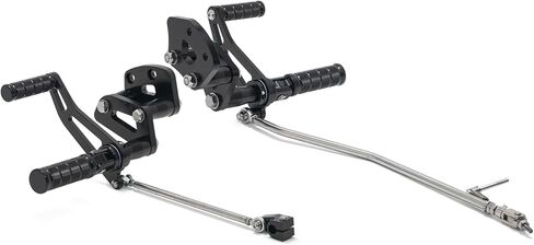 مجموعة أوتاد قدم للتحكم الأمامي مقاس 12 بوصة باستخدام الحاسب الآلي لـ Harley Sportster 883 1200 2004-2013، أذرع الفرامل والناقل مع وصلة، أسود بأكسيد in Kuwait
