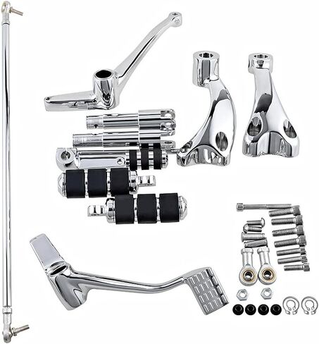 AMOPACORP Full Set Forward Controls Foot Pegs Levers Linkage Replacement for Harley Sportster XL 1200 883 (2004-2013 (Selected), Chrome) in Kuwait