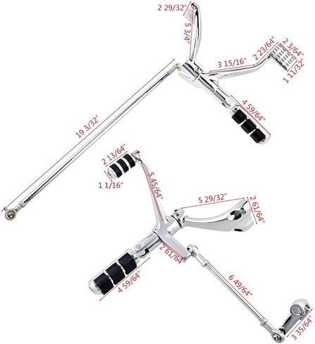 AMOPACORP Full Set Forward Controls Foot Pegs Levers Linkage Replacement for Harley Sportster XL 1200 883 (2004-2013 (Selected), Chrome) in Kuwait