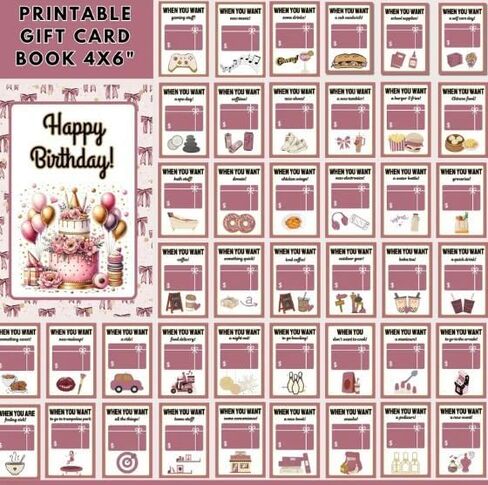 AIKETE Gift Card Book Gift Card Booklet Birthday Personalized Present For Women Girl Teens Party in Kuwait