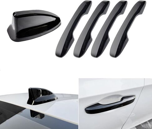 for 11th Honda Civic 2022 2023 2024 2025 2026 CRV HRV Accord 2023-2026 Door Handle Cover Handle Protectors Car Shark Fin Antenna Topper Cover 5Pcs Set Glossy Black in Kuwait