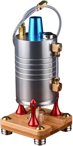 210ML Mini Metal Steam Engine Boiler Kit with Base, for Steam Engine, RC Cars Ships, Retro All-Metal Vertical Steam Engine Mechanical Model Kit for Adults - NO Engine in Kuwait
