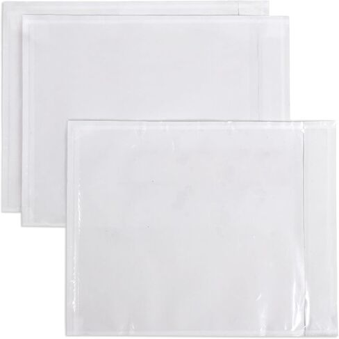 iMailer - 500 PCS 4.5"x5.5" Packing List Pouch- Clear Plastic Envelopes with Self-Adhesive Seal for Packing Slips and Invoices in Kuwait