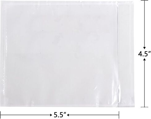 iMailer - 500 PCS 4.5"x5.5" Packing List Pouch- Clear Plastic Envelopes with Self-Adhesive Seal for Packing Slips and Invoices in Kuwait