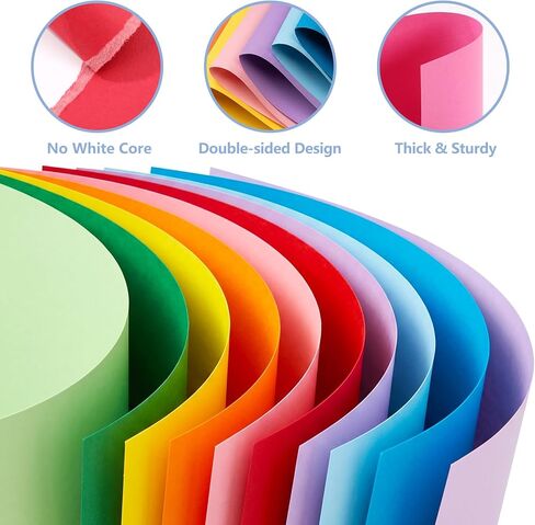 120 Sheets Colored Cardstock 5 x 7, 10 Assorted Colors Construction Paper 65lb/180gsm Card Stock Printer Paper for Invitations, DIY Cards, Crafting, Menus, Construction, Art, School & Office Use in Kuwait