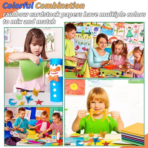 Oleitodh Colored Cardstock Bulk 300 sheets, 8.5" x 11" Cardstock Paper 30 Assorted Colors Construction Paper,180 GSM Card Stock Scrapbooking Supplies for Diy Crafts Cricut Card Making in Kuwait